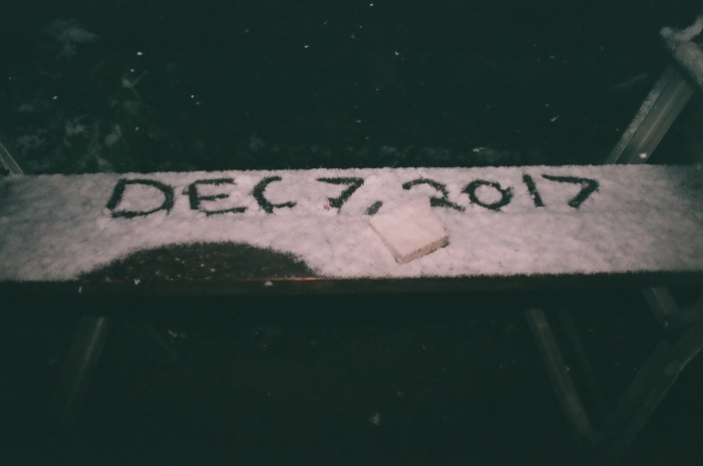 December 7, 2017 written in the snow